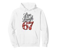 Live Laugh 67 Corazones De San Valentín Clásico Estética Meme Sudadera con Capucha