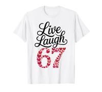Live Laugh 67 Cute Valentine Hearts Estética Meme Camiseta