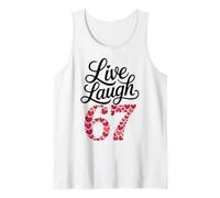 Live Laugh 67 Cute Valentine Hearts Estética Meme Camiseta sin Mangas