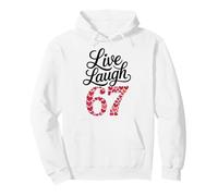 Live Laugh 67 Cute Valentine Hearts Estética Meme Sudadera con Capucha