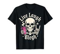 Live Laugh Blegh Funny Skeleton Groovy Camiseta