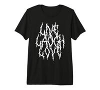 Live Laugh Funny Love Heavy Black Metal Parodia Arte de Halloween Camiseta Premium