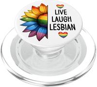 Live Laugh Lesbian Sign,Gay Pride Flag Funny Lesbian Pride PopSockets PopGrip para MagSafe
