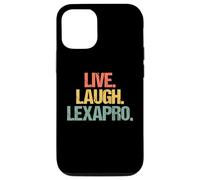 Live, Laugh, Lexapro - Retro Funny Diciendo Depresión Ansiedad Carcasa para iPhone 12/12 Pro