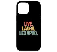 Live, Laugh, Lexapro - Retro Funny Diciendo Depresión Ansiedad Carcasa para iPhone 12 Pro Max