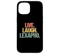 Live, Laugh, Lexapro - Retro Funny Diciendo Depresión Ansiedad Carcasa para iPhone 15