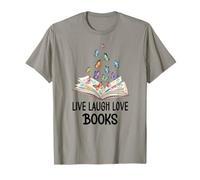 Live Laugh & Love Books Reading Butterfly Book Lover Bookish Camiseta