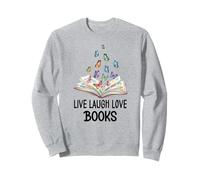 Live Laugh & Love Books Reading Butterfly Book Lover Bookish Sudadera