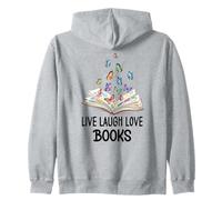 Live Laugh & Love Books Reading Butterfly Book Lover Bookish Sudadera con Capucha
