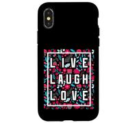 Live Laugh Love Inspiration Cool Motivational Floral Quotes Carcasa para iPhone X/XS