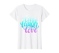 Live Laugh Love tee Shirts, Inspiration Cool Quotes Graphic Camiseta gráfica económica, Mujer, Blanco, XL