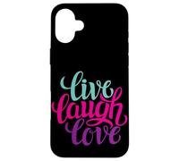Live Laugh Love tee Shirts, Inspiration Cool Quotes Graphic Carcasa para iPhone 16 Plus