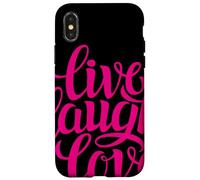 Live Laugh Love tee Shirts, Inspiration Cool Quotes Graphic Carcasa para iPhone X/XS