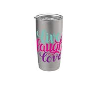 Live Laugh Love Tee shirts, Inspiration Cool Quotes Graphic Vaso térmico de acero inoxidable de doble pared