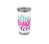 Live Laugh Love Tee shirts, Inspiration Cool Quotes Graphic Vaso térmico de acero inoxidable de doble pared