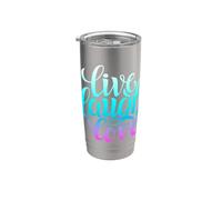 Live Laugh Love Tee shirts, Inspiration Cool Quotes Graphic Vaso térmico de acero inoxidable de doble pared
