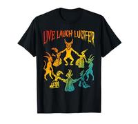 Live Laugh Lucifer Horror Satanic Demon Devil Vintage Camiseta