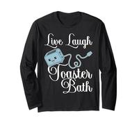 Live Laugh Toaster Bath Inspirador Funny Life Joke Manga Larga