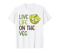 Live Life On The Veg Funny Vegetable Lechuga Estilo de Vida Vegano Camiseta