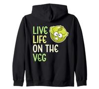 Live Life On The Veg Funny Vegetable Lechuga Estilo de Vida Vegano Sudadera con Capucha
