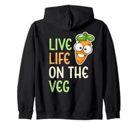 Live Life On The Veg Funny Vegetable Zanahoria Estilo de Vida Vegano Sudadera con Capucha