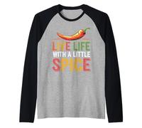 Live Life with A Little Spice Chef Pasión Culinaria Camiseta Manga Raglan