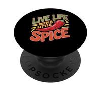 Live Life With A Little Spice Chef Pasión Culinaria - PopSockets PopGrip Adhesivo
