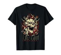Live Loud Rock and Roll Guitarra Vintage Rock Music Camiseta