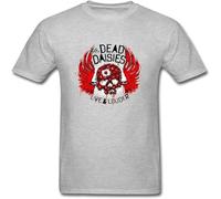 Live & Louder Punk Style Men T Shirt The Dead Daisies Skull Grey T Shirt White 3XL