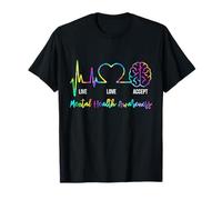 Live Love Accept Diseño de Conciencia sobre la Salud Mental Camiseta