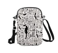 Live Love - Bolsa cruzada de golf, regalo de equipo de golf, accesorio de golf para amantes del golf, Live Love Golf Cr Eu, 5.91 Inches ×8.27 Inches