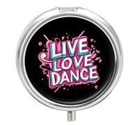 Live Love Dance Pastillero de 3 compartimentos pequeño portátil para medicina organizador de pastillas para bolso de bolsillo