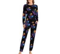 Live Love Dances - Conjunto de pijama para mujer, camiseta de manga larga y pantalones, ropa de dormir suave, pijama de 2 piezas, Estilo:, 6XL