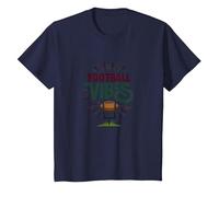 Live Love Fútbol Retro Deportes Fan Entusiasmo Camiseta, Niños, Azul Marino, 6 años