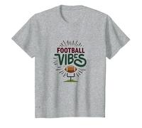Live Love Fútbol Retro Deportes Fan Entusiasmo Camiseta, Niños, Gris Jaspeado, 12 años