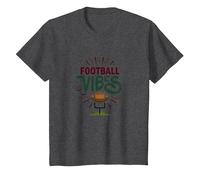 Live Love Fútbol Retro Deportes Fan Entusiasmo Camiseta, Niños, Jaspeado Oscuro, 12 años