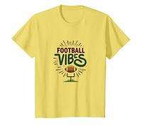 Live Love Fútbol Retro Deportes Fan Entusiasmo Camiseta, Niños, Limón, 12 años