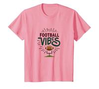 Live Love Fútbol Retro Deportes Fan Entusiasmo Camiseta, Niños, Rosado, 12 años
