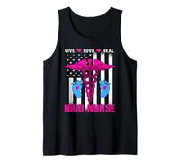 Live Love Heal NICU Nurse American Flag Nursing Nurses Camiseta sin Mangas