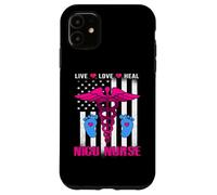 Live Love Heal NICU Nurse American Flag Nursing Nurses Carcasa para iPhone 11