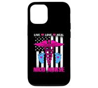 Live Love Heal NICU Nurse American Flag Nursing Nurses Carcasa para iPhone 12/12 Pro