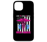 Live Love Heal NICU Nurse American Flag Nursing Nurses Carcasa para iPhone 13