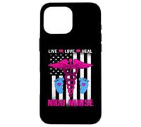 Live Love Heal NICU Nurse American Flag Nursing Nurses Carcasa para iPhone 16 Pro MAX