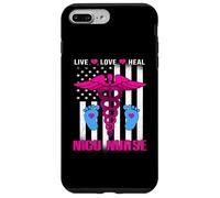 Live Love Heal NICU Nurse American Flag Nursing Nurses Carcasa para iPhone 7 Plus/8 Plus