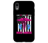 Live Love Heal NICU Nurse American Flag Nursing Nurses Carcasa para iPhone XR
