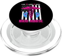 Live Love Heal NICU Nurse American Flag Nursing Nurses PopSockets PopGrip para MagSafe