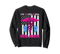 Live Love Heal NICU Nurse American Flag Nursing Nurses Sudadera