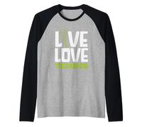 Live Love Jugador de Tenis Pasión Juego Deporte Amante Camiseta Manga Raglan