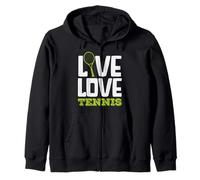 Live Love Jugador de Tenis Pasión Juego Deporte Amante Sudadera con Capucha