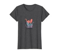 Live Love Purr: Adorable gráfico de Amante de los Gatos Camiseta, Mujer, Jaspeado Oscuro, L